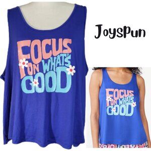 JOYSPUN Blue Graphic Loungewear Tank Top - Women's Plus Size 3X